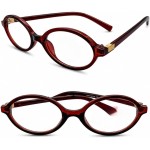 Armação Óculos Café Feminino Oval em Acetato