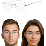 Armação de Oculos para Grau Sem Aro C7 Balgrif Retangular Masculino Feminino - Imagem 2