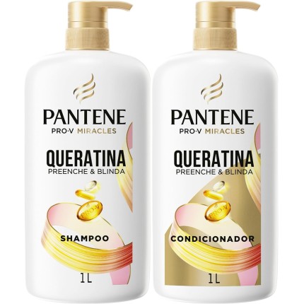 KIT Pantene PRO-V Miracles Shampoo + Condicionador Queratina 1L