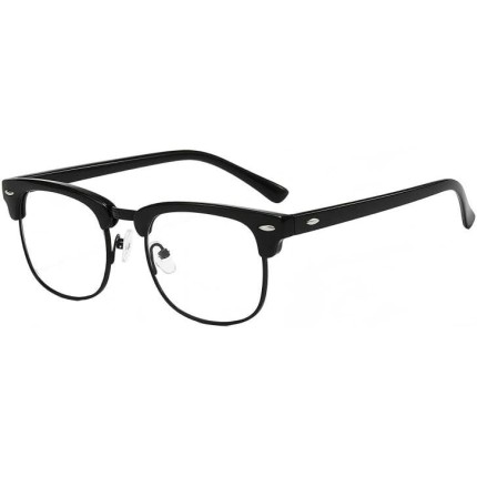 Óculos Anti Luz Azul Vintage Meia Armação Lente Transparente Proteção UV400 Anti Fadiga Ocular para Computador Games Office Homem Mulher Unissex