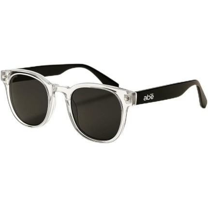Óculos De Sol Quadrado Retrô Premium - Armação Transparente Cristal, Lente Polarizada Fumê UV400, Casual Esportivo, Unissex, Case de Couro Incluso - Modelo Alkaris, ABÊ CLUB