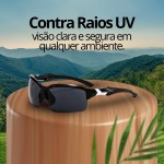 Óculos Esportivo para Ciclismo Corrida Pesca MTB – Lente Espelhada com Proteção UV400 e Armação Leve Antiderrapante - Imagem 2