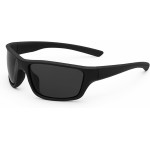 Óculos de Sol Esportivo Masculino, Polarizado, Proteção UV400, Armação Preta, Para Pesca