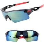 Óculos de Sol Esportivo Masculino UV400 Espelhado Para Corrida Preto ou Preto e Vermelho JustGoFit