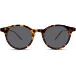 Óculos de Sol Redondo Armação Tartaruga com Lentes Polarizadas UV400 Unissex com Case de Couro - Modelo Alhena, ABÊ CLUB