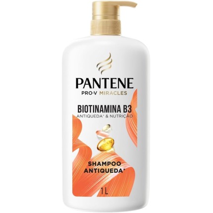 Pantene Pro-V Shampoo Biotinamina B3 Antiqueda e Nutrição 1 L