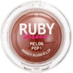 Ruby Kisses Blush e Lip Tint 2 em 1 Melon Pop Bouncy Blonzy Pop, Textura Creme para Pó com Vitamina E, Vegano - Imagem 2