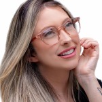 Armação De Óculos Masculino Feminino Redondo Elegante - Imagem 4