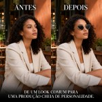 Óculos Feminino Vintage Cat Eye com Armação Metálica Dourada - Imagem 3