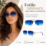Óculos de Sol Unissex Masculino Feminino, Lente Proteção UV400 - Imagem 2