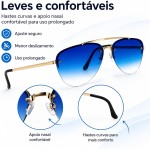 Óculos de Sol Unissex Masculino Feminino, Lente Proteção UV400 - Imagem 4