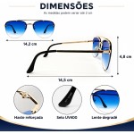 Óculos de Sol Unissex Masculino Feminino, Lente Proteção UV400 - Imagem 5