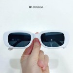 Óculos De Sol Hype Retrô Retangular Moda Unissex Blogueira Branco Marrom Vermelho e Onça SYANG - Imagem 3