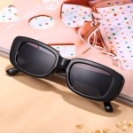 Óculos De Sol Unissex Tendência Retrô Vintage Retangular Preto Blogueira Moda - Imagem 7