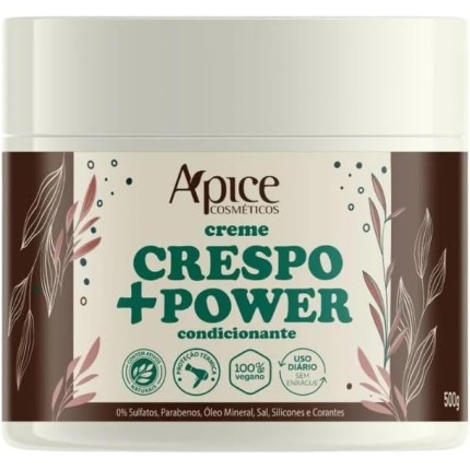 APSE Creme de Pentear Crespo +Power | Finalização Alta Definição e Fixação para Cabelos Tipo 4 | Tecnologia SuperWave e Active Shine Amazon | 500g