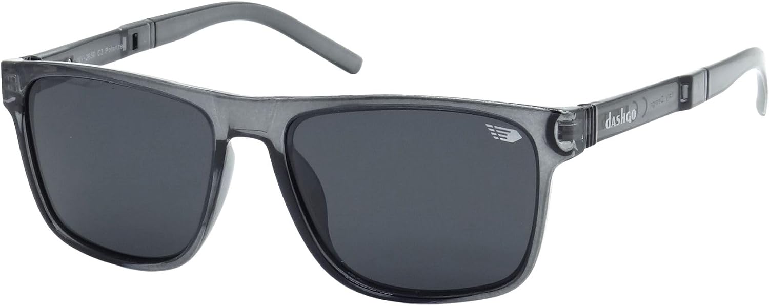 Dashgo-Eyewear-Oculos-de-Sol-Esportivo-Cinza-Cristal-Protecao-Solar.jpg Dashgo Eyewear Óculos de Sol Esportivo, Cinza Cristal, Proteção Solar UV 100%, Lentes Polarizadas, com Kit Case e Flanela