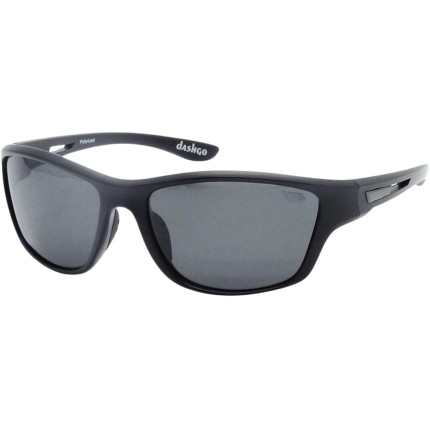 Dashgo Eyewear Óculos de Sol Esportivo, Preto Fosco, Proteção Solar UV 100%, Lentes Polarizadas, com Kit Case e Flanela