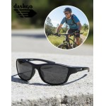 Dashgo Eyewear Óculos de Sol Esportivo, Preto Fosco, Proteção Solar UV 100%, Lentes Polarizadas, com Kit Case e Flanela - Imagem 2