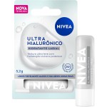 NIVEA Hidratante Labial Ultra Hialurônico 5,2g, Hidratação Profunda 24h, Lábios Macios, Ácido Hialurônico, Efeito Volume Imediato