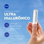 NIVEA Hidratante Labial Ultra Hialurônico 5,2g, Hidratação Profunda 24h, Lábios Macios, Ácido Hialurônico, Efeito Volume Imediato - Imagem 2
