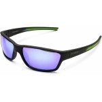 Óculos Com Lentes Espelhadas Azul E Roxa – Proteja Seus Olhos Com Estilo e Conforto, Ideal Para Uso Prolongado No Dia A Dia Armação Leve E Moderna Com Detalhe Verde Premium DUPIN