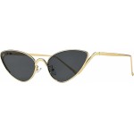 Óculos Feminino Vintage Cat Eye com Armação Metálica Dourada