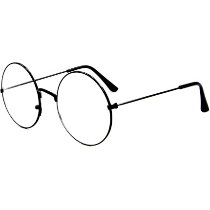 Óculos Redondo Armação Trend Hp Unissex Com Lente Sem Grau (All Black)