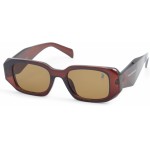 Óculos de Sol Unissex Polo London Club, design Retangular Diamond Vintage Fashion com Lente Proteção UV400 - Kit contém Case Couro ECO