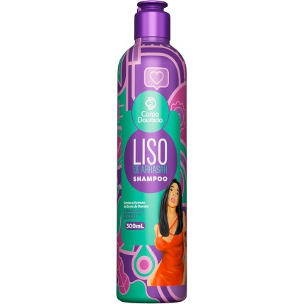 Shampoo Para Cabelos Lisos 300ml - Corpo Dourado - Liso de Arrasar